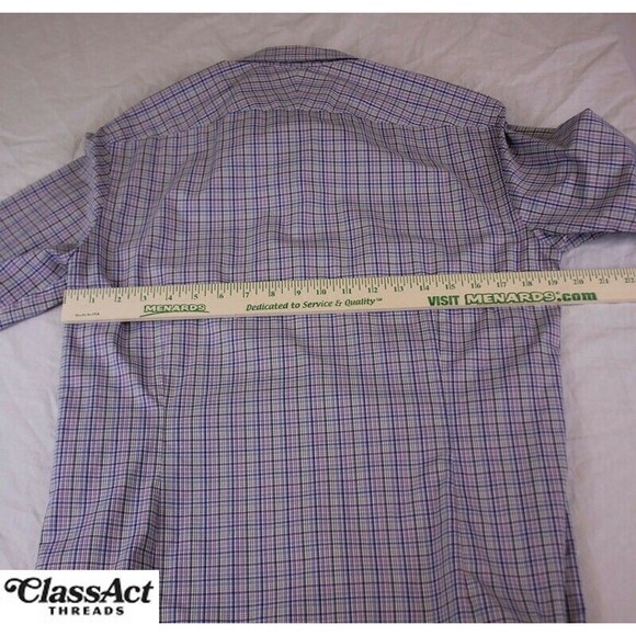 Charles Tyrwhitt Men's Non Iron Extra Slim Fit Plaid Dress Shirt Weekend Sz M - Picture 3 of 7
